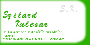 szilard kulcsar business card